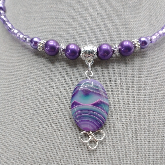 New Hand Crafted Memory Wire Choker Necklace - Picture 2 of 4